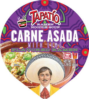 Tapatío® Carne Asada with Lime Ramen – Smoky grilled meat flavor with a tangy lime twist in a spicy ramen bowl.
