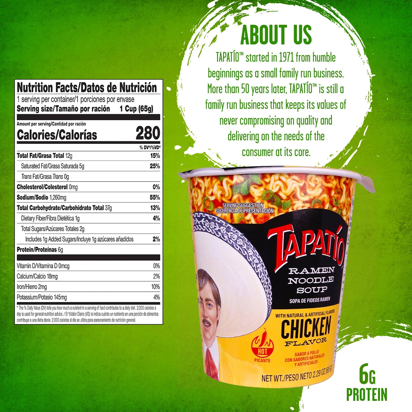 Chicken Ramen Cup (12 - pack) - Tapatío Ramen