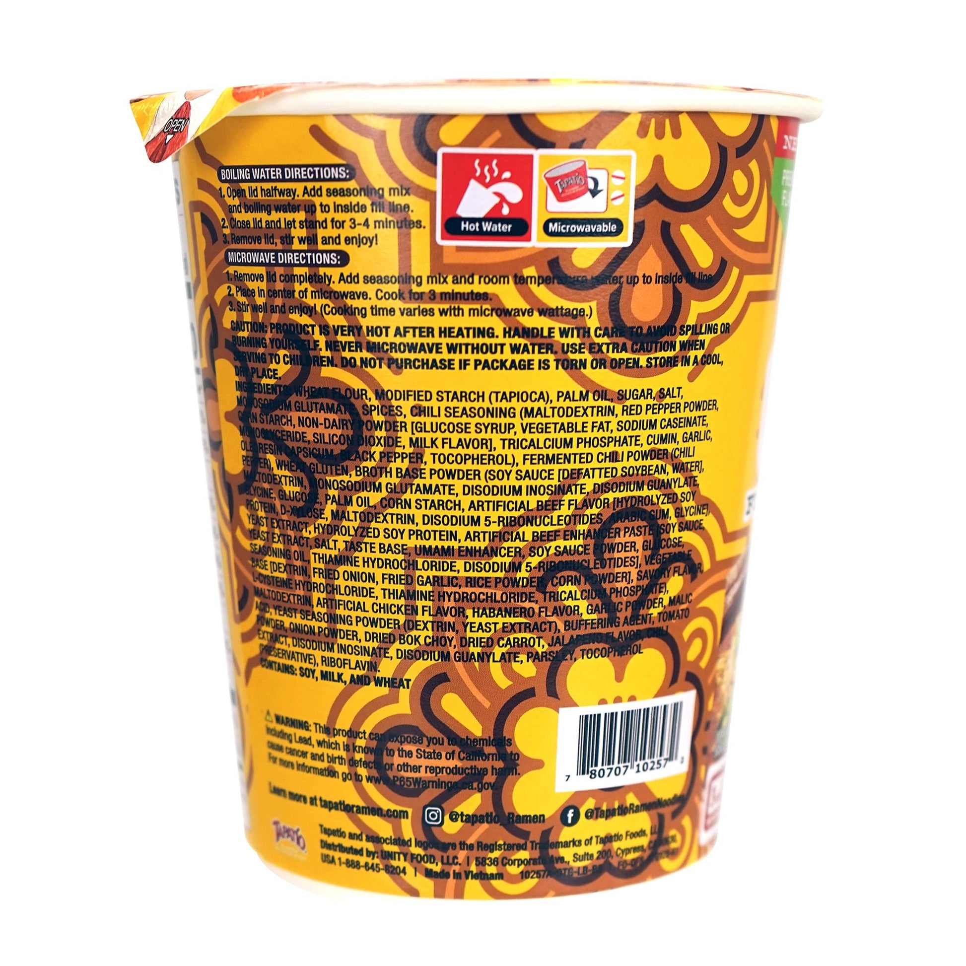 Tapatío Ramen Chicken Flavor Spicy Noodle Soup Microwave Cups (2.29 oz) 6 Pack - Tapatío Ramen