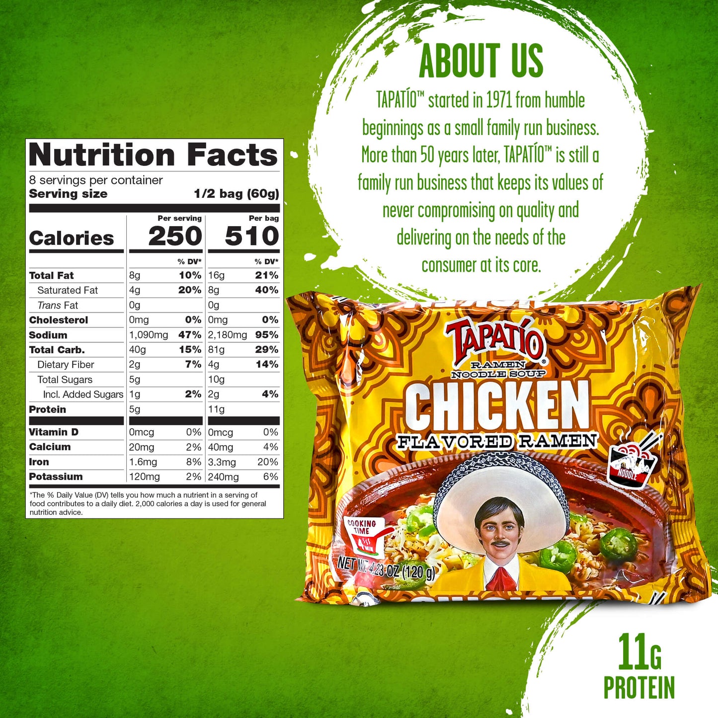 Tapatio Ramen Noodle Soup Chicken Flavor Premium Stovetop Pouch – 16 Count (4.23 oz) 4 Pack Sets - Tapatío Ramen