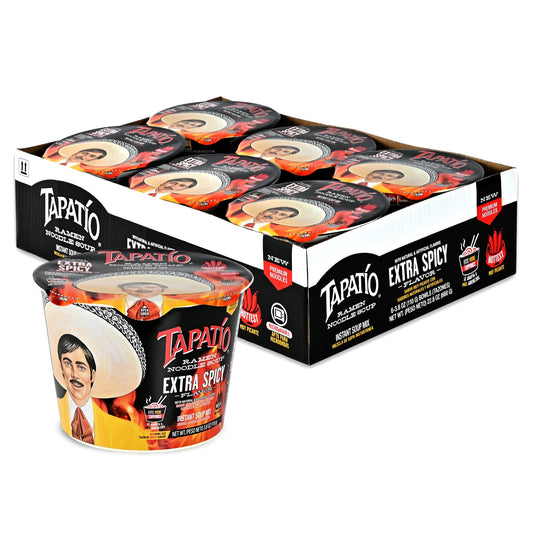 Tapatío Ramen Noodle Soup – Extra Spicy Flavor, Instant Microwave Bowl, 3.88 oz (110 g), 6 - Pack - Tapatío Ramen