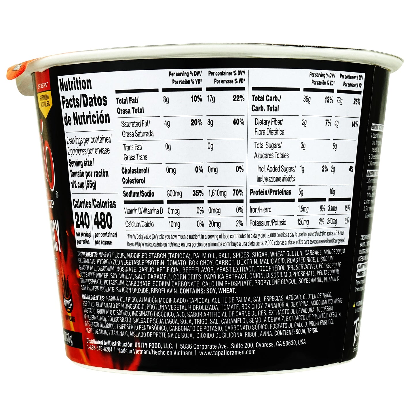 Tapatío Ramen Noodle Soup – Extra Spicy Flavor, Instant Microwave Bowl, 3.88 oz (110 g), 6 - Pack - Tapatío Ramen
