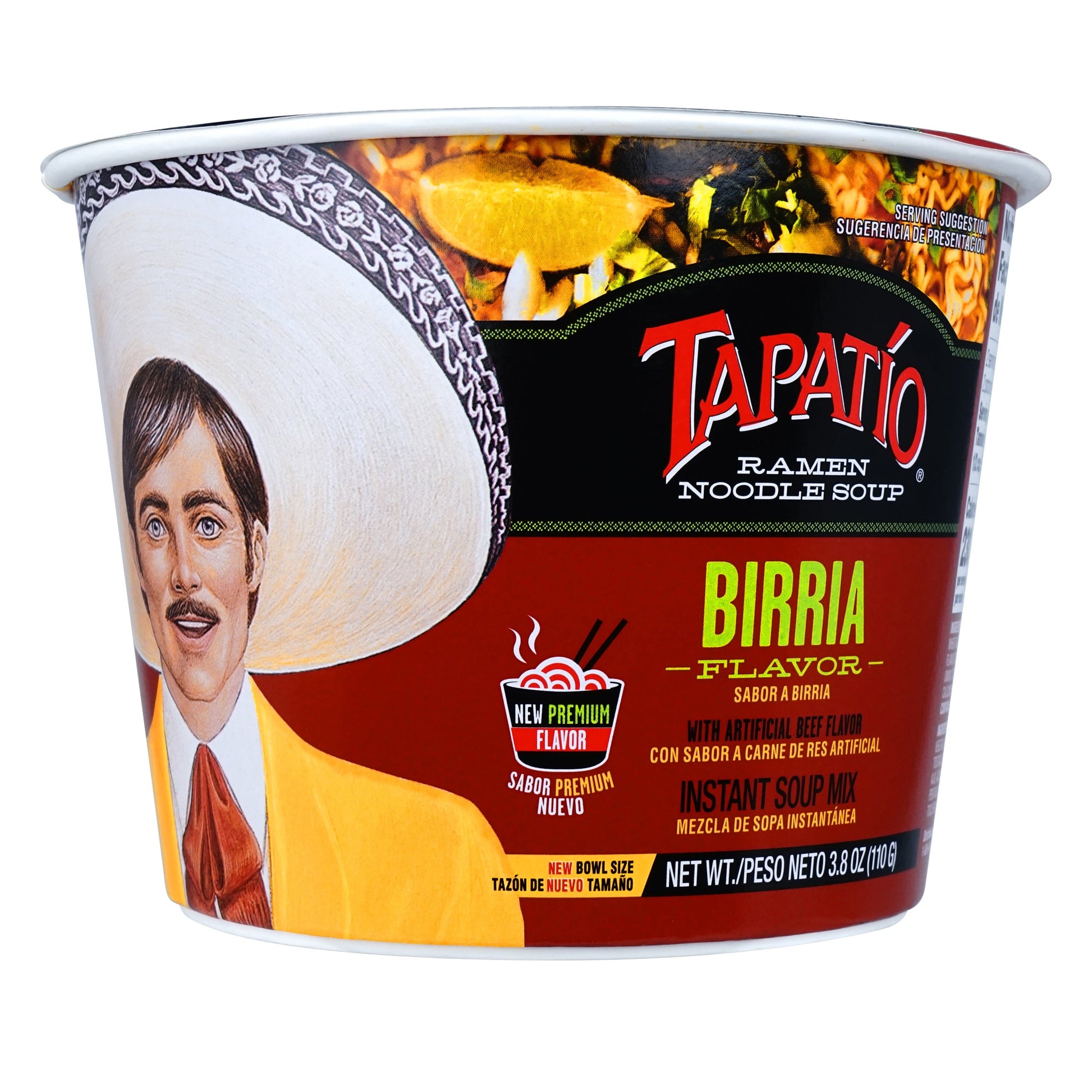Tapatío Ramen Noodle Soup – Spicy Birria Flavor, Instant Microwaveable Bowl, 3.88 oz (110 g), 6 - Pack - Tapatío Ramen