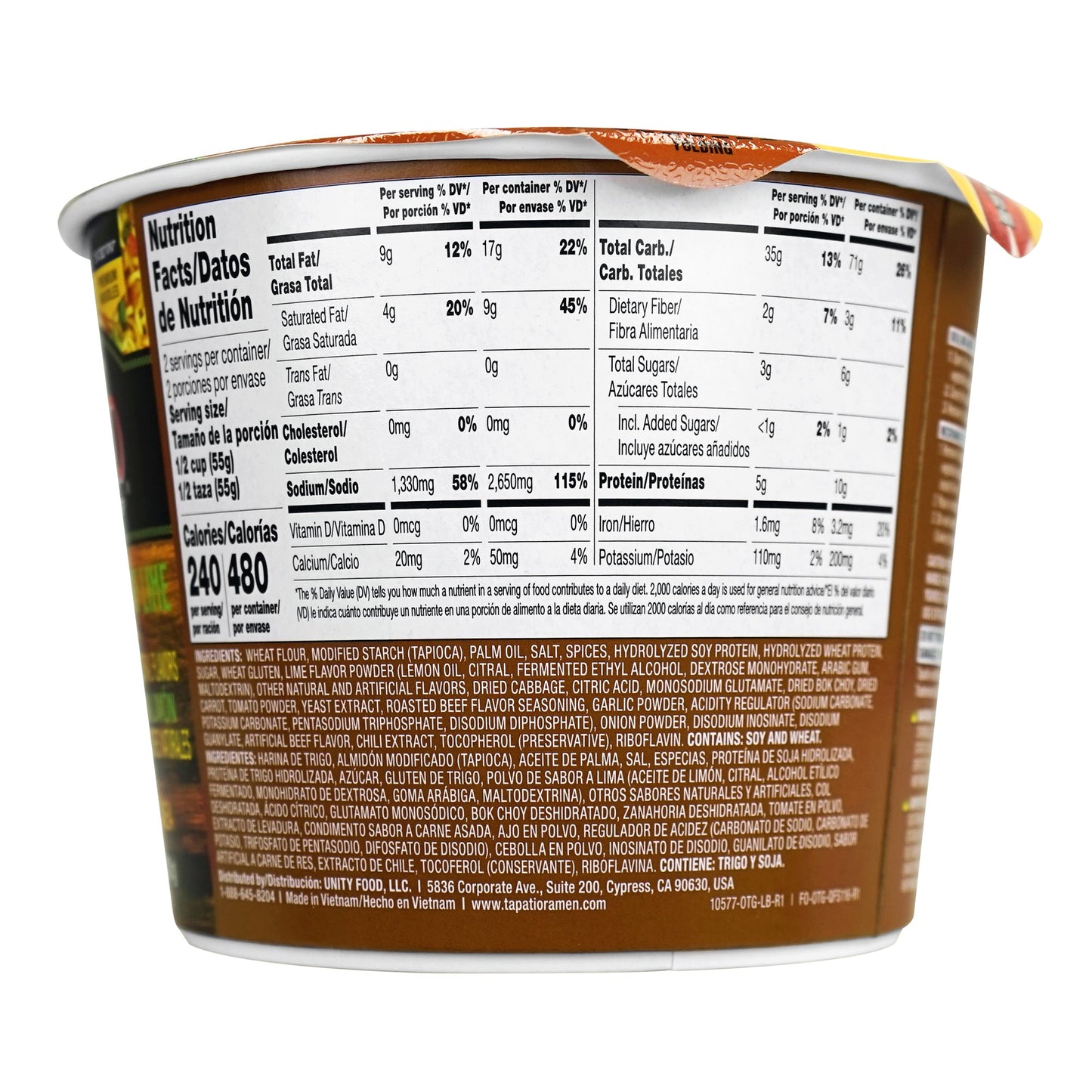 Tapatío Ramen Noodle Soup – Spicy Carne Asada with Lime Flavor, Instant Microwaveable Bowl, 3.88 oz (110 g), 6 - Pack - Tapatío Ramen