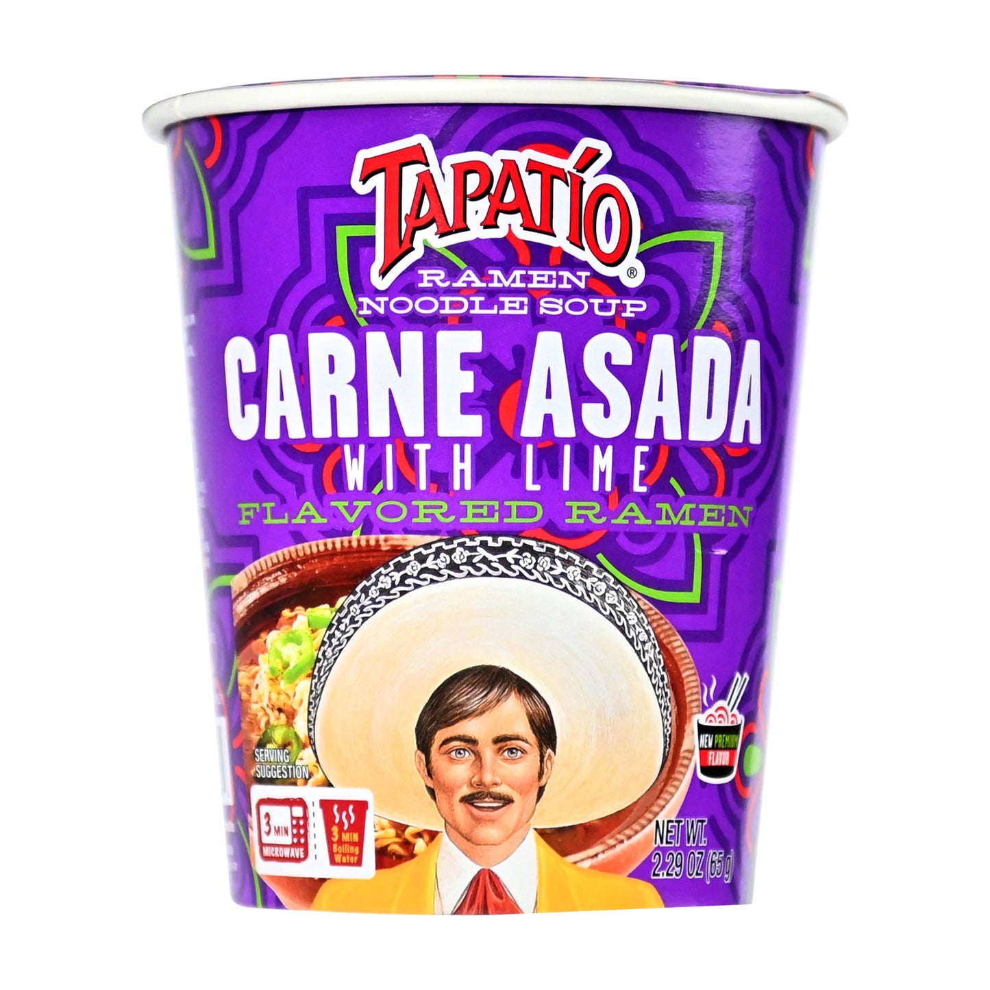 Tapatío Ramen Noodle Soup – Spicy Carne Asada with Lime Flavor, Instant Microwaveable Cup, 2.29 oz (65 g), 6 - Pack - Tapatío Ramen