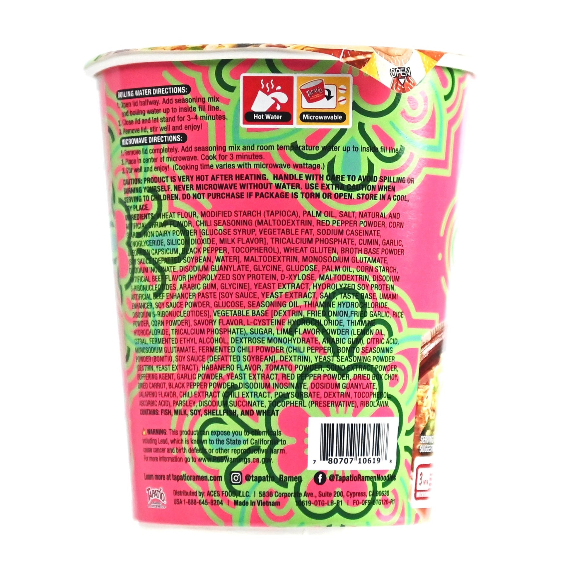 Tapatío Ramen Noodle Soup – Spicy Chili Lime Shrimp Flavor Cup, 2.29 oz (65 g) 6 - Pack - Tapatío Ramen