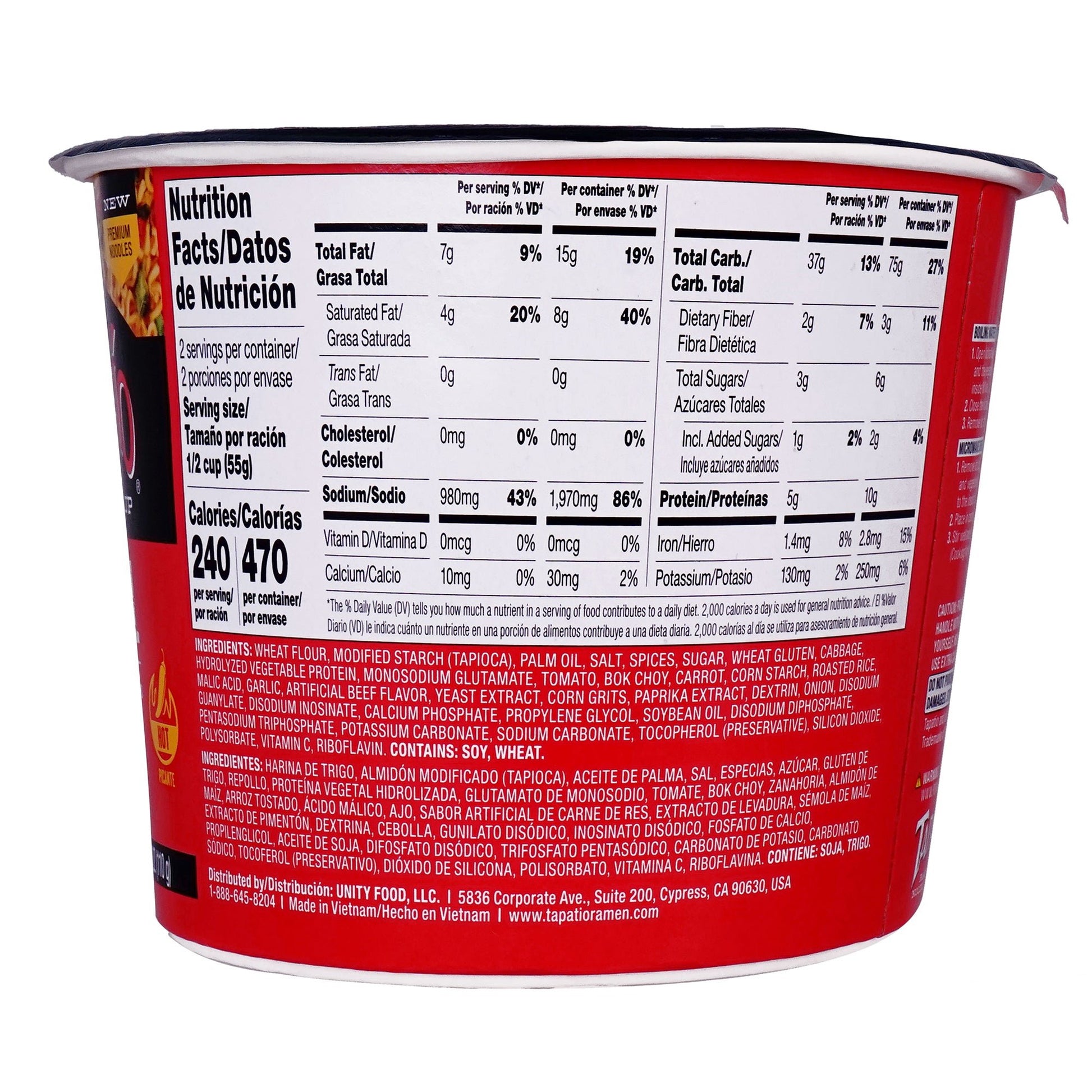 Tapatío Ramen Noodle Soup – Spicy Original Flavor, Instant Microwaveable Bowl, 3.88 oz (110 g), 6 - Pack - Tapatío Ramen