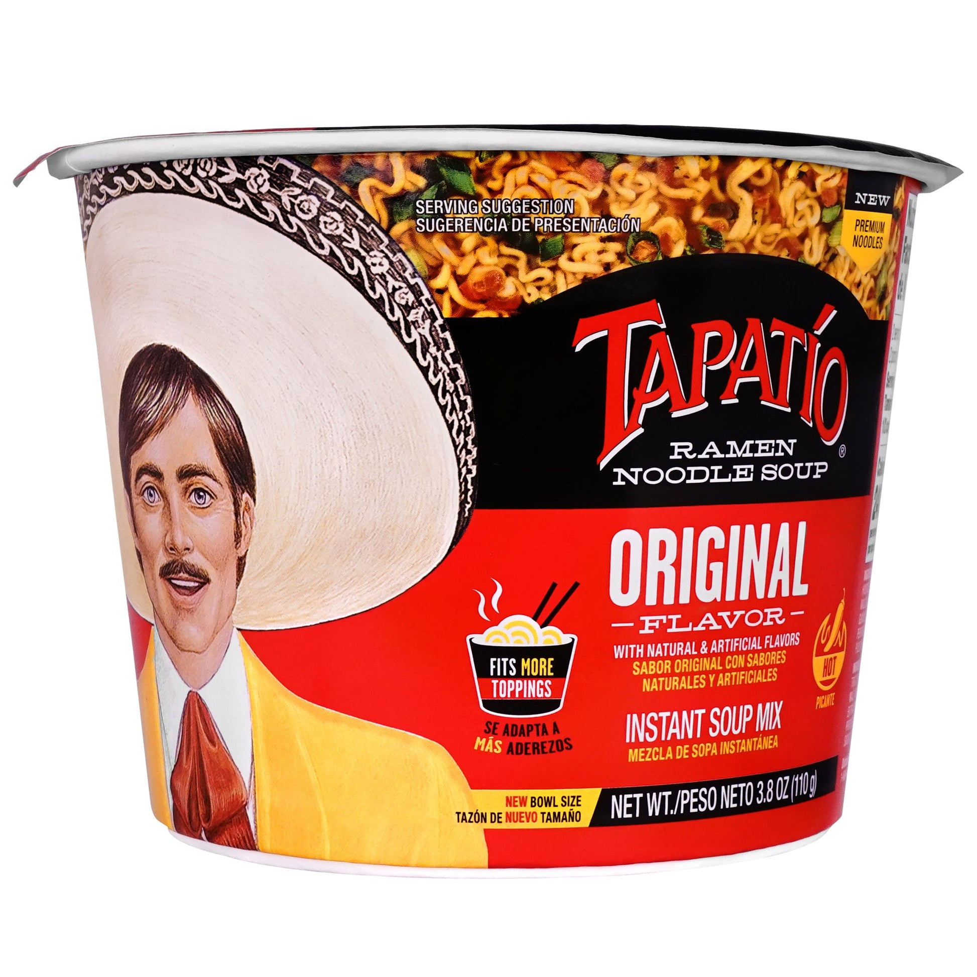 Tapatío Ramen Noodle Soup – Spicy Original Flavor, Instant Microwaveable Bowl, 3.88 oz (110 g), 6 - Pack - Tapatío Ramen