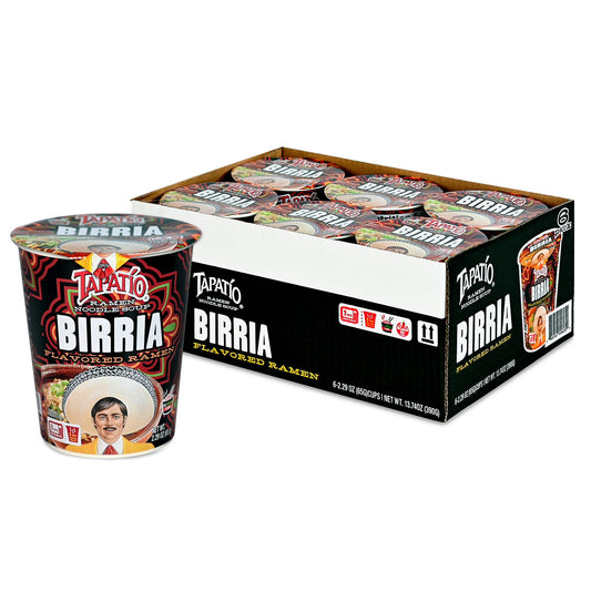 Tapatío Ramen Noodle Soup – Spicy Birria Flavor, Instant Microwaveable Cup, 2.29 oz (65 g), 6 - Pack - Tapatío Ramen