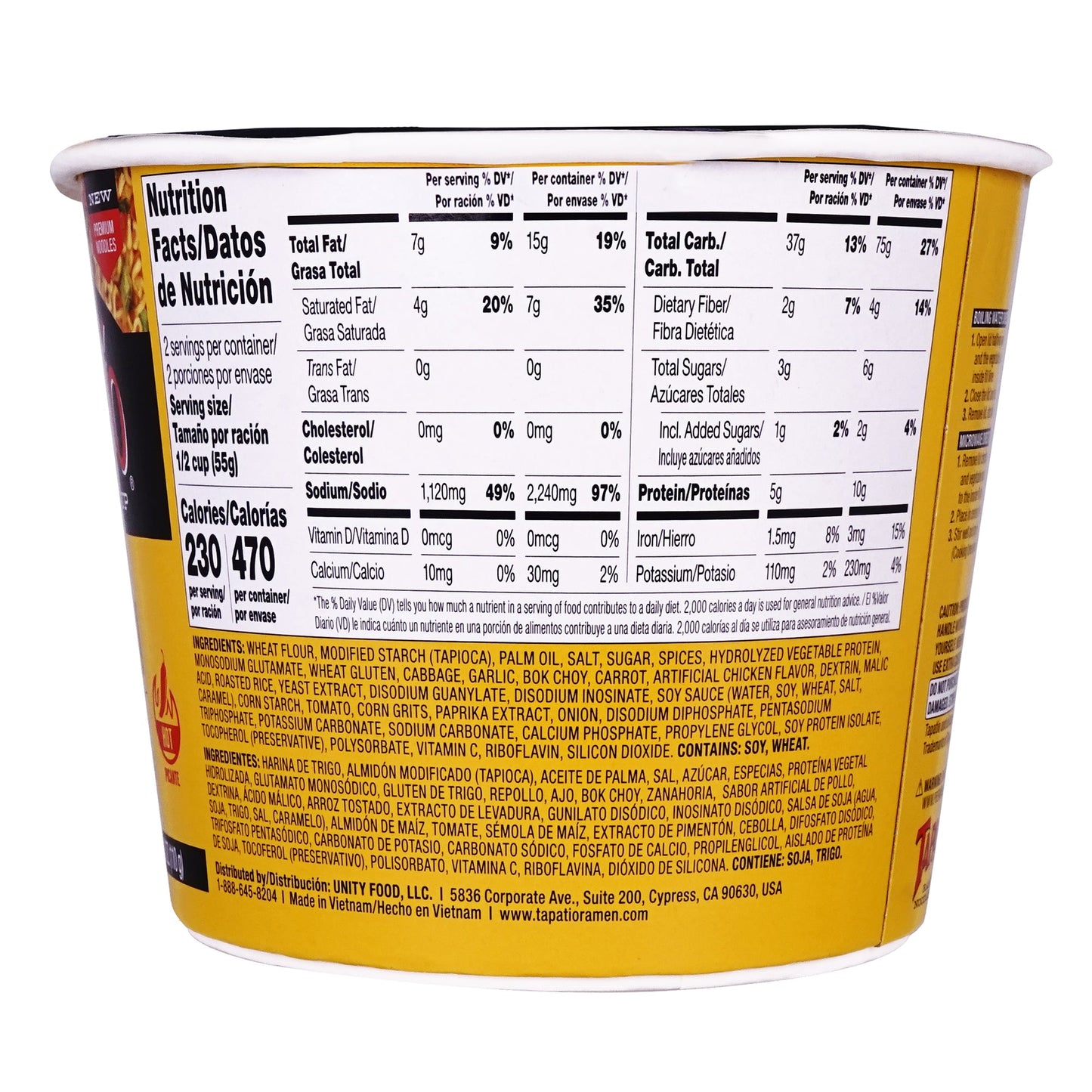Tapatío Ramen Noodle Soup – Spicy Chicken Flavor, Instant Microwaveable Bowl, 3.88 oz (110 g), 6 - Pack - Tapatío Ramen