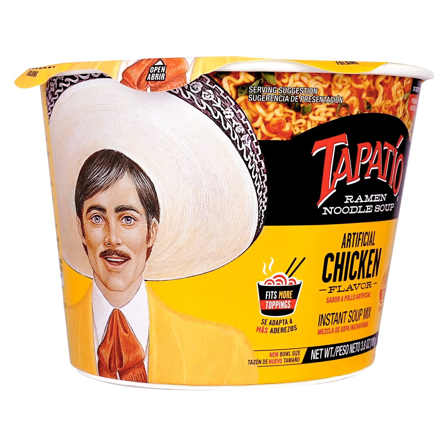 Tapatío Ramen Noodle Soup – Spicy Chicken Flavor, Instant Microwaveable Bowl, 3.88 oz (110 g), 6 - Pack - Tapatío Ramen
