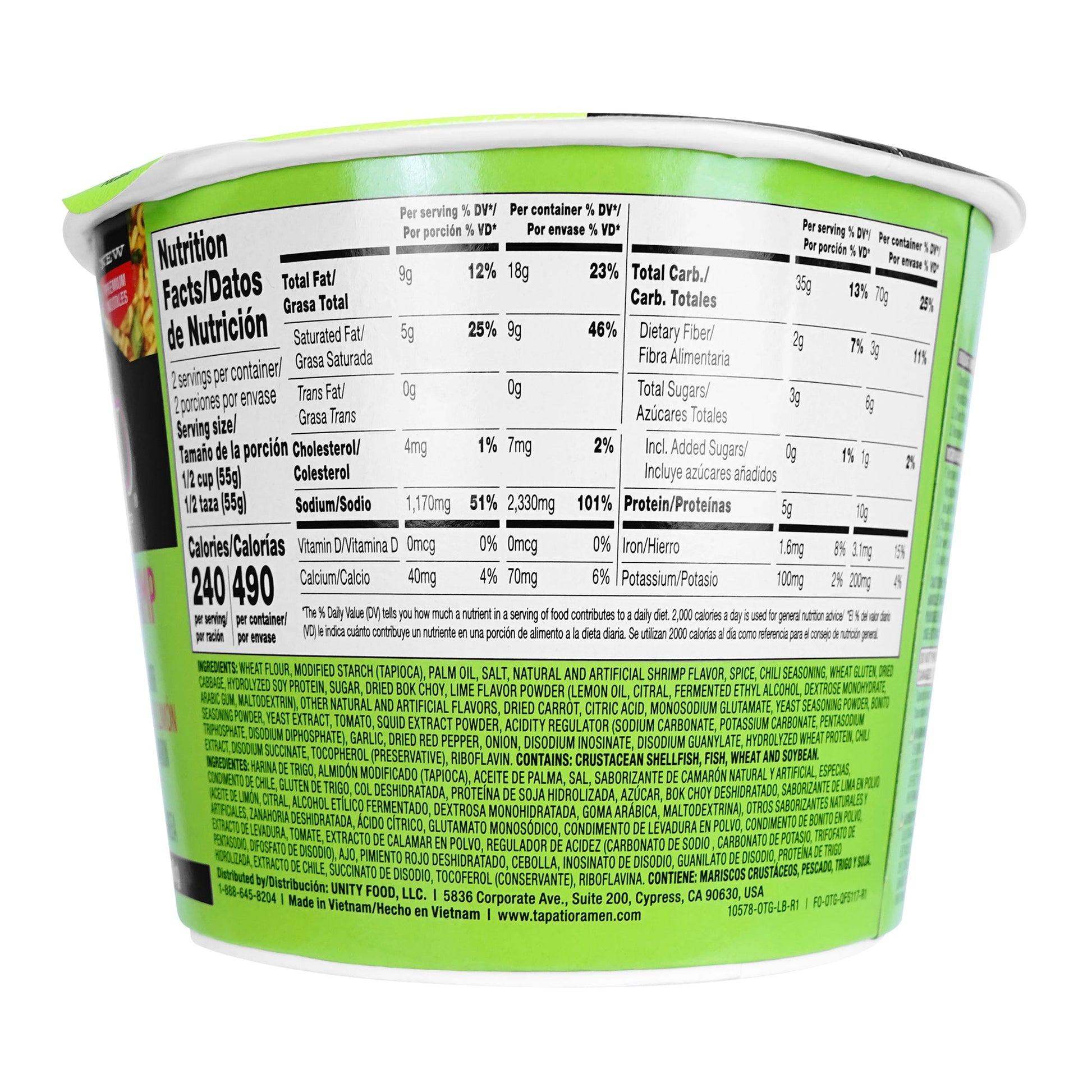 Tapatío Ramen Noodle Soup – Spicy Chili Lime Shrimp Flavor, Instant Microwaveable Bowl, 3.88 oz (110 g), 6 - Pack - Tapatío Ramen
