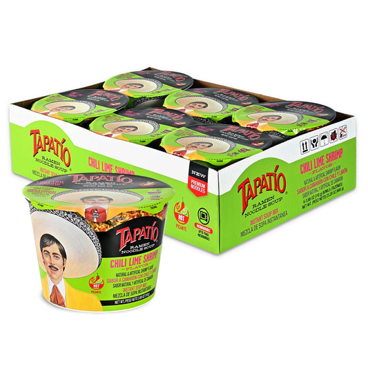 Tapatío Ramen Noodle Soup – Spicy Chili Lime Shrimp Flavor, Instant Microwaveable Bowl, 3.88 oz (110 g), 6 - Pack - Tapatío Ramen
