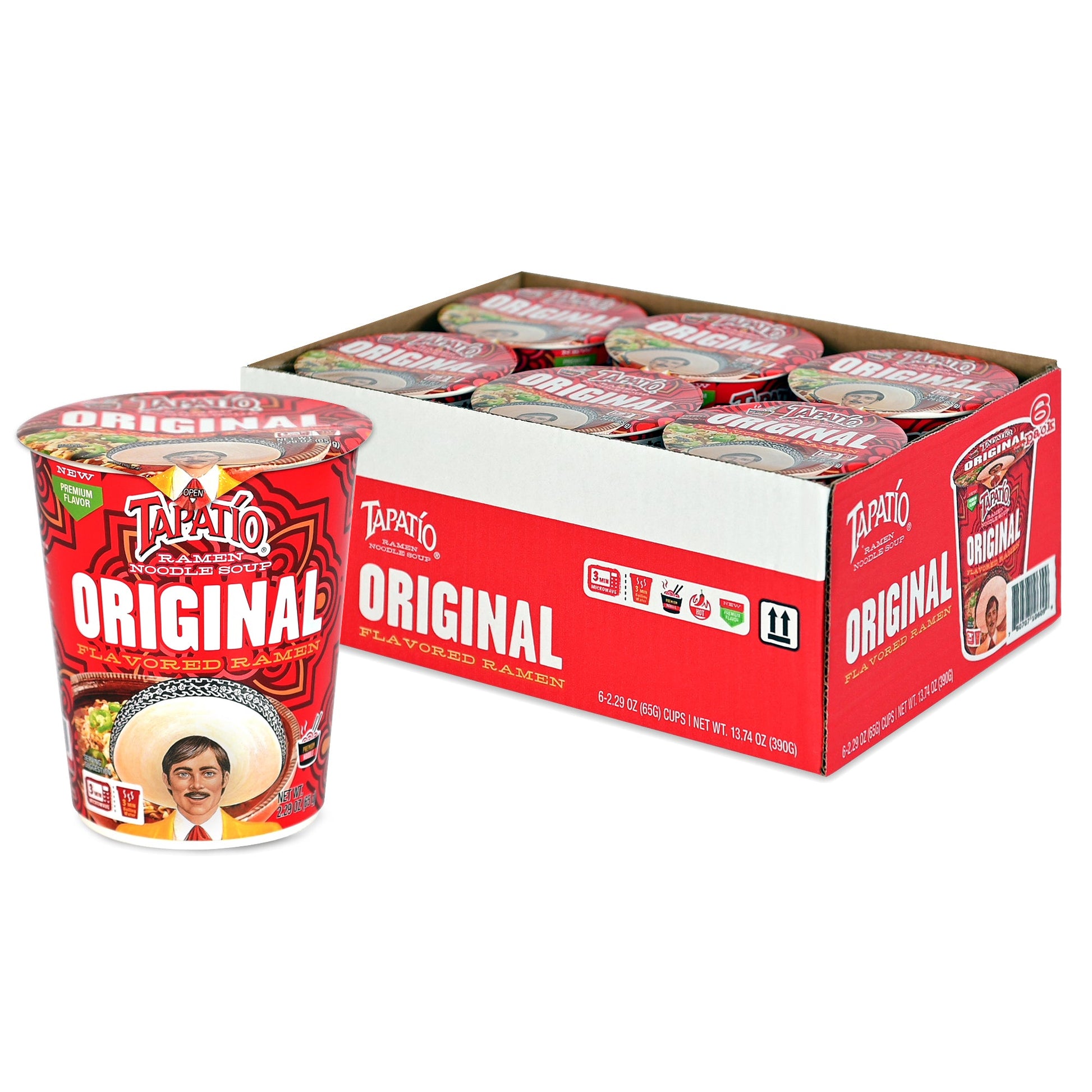 Tapatío Ramen Noodle Soup – Spicy Original Flavor Cup, 2.29 oz (65 g), 6 - Pack - Tapatío Ramen